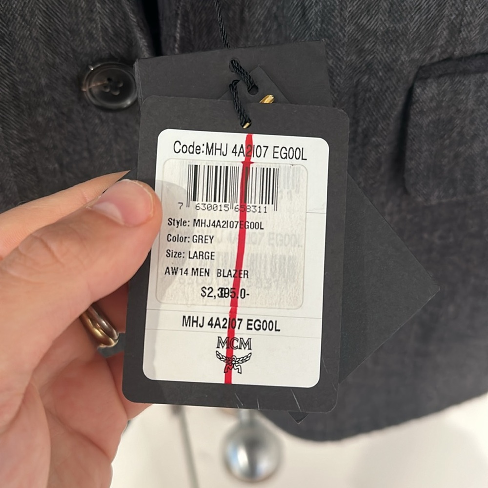 NWT 100% Cashmere MCM Two-Tone Sportcoat (Grey) - Picture 9 of 9